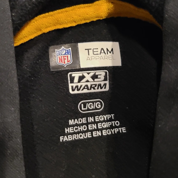 NFL TEAM apparel Steelers Football hoodie  TX3 Warm mens sz.L - Picture 6 of 11